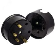 Разъем РШ-ВШ 32А 380В 3P+PE(ОУ) карболитовый черный Simple AS-380-O-04