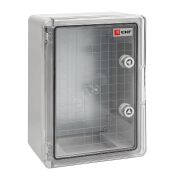 Бокс пластиковый с монтажной платой прозр. дверь 300х200х130 мм IP65 PROxima PBT65MP001