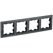 BRITE Рамка 4 поста РУ-4-БрЧ черный BR-M42-K02