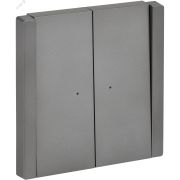 FORTE&PIANO Выключатель 2-клавишный проходной с индикацией 10А FP508 сталь IEK FP-V22-1-10-1-K46