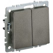 BRITE Выключатель двухклавишный 10А ВС10-2-0-БрТБ темная бронза BR-V20-0-10-K45
