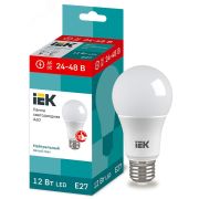 Лампа светодиодная A60 груша 12Вт 24-48В 4000К E27 IEK LLE-A60-12-24-48-40-E27