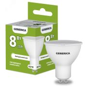 Лампа светодиодная PAR16 софит 8Вт 230В 4000К GU10 GENERICA LL-PAR16-08-230-40-GU10-G