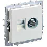 BRITE Розетка двойная TV+RJ45 кат.5E РТВ/РК12-БрЖ жемчуг BR-AK20-1-K36
