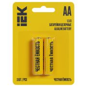 Батарейка щелочная Alkaline LR06/AA (2шт/блистер) IEK ABT-LR06-OP-L02