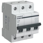 Автоматический выключатель ВА47-29М 3P 20А 4,5кА C GENERICA MVA21-3-020-C-G