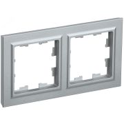 BRITE Рамка 2 поста РУ-2-БрА алюминий BR-M22-K47