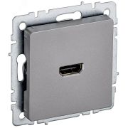 BRITE Розетка HDMI РHDMI-0-БрС сталь BR-H10-K46