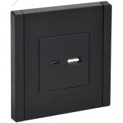 FORTE&PIANO Розетка USB A+C 3,1А FP150 черный IEK FP-U22-D31-K02