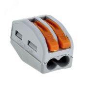 Клемма СМК 222-412 с рычагом 2 отверстия 0,08-2,5(4)мм2 (100шт.) plc-smk-412