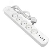 Удлинитель LUX 5 гнезд 2USB 2,4А+2type-C 5 метров 1,5мм2 EKF UBA-LUX-505-TC