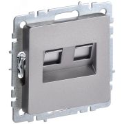 BRITE Розетка двойная RJ11+RJ45 кат.5E РК/Т12-БрС сталь BR-KT20-O-1-K46
