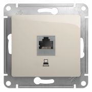 GLOSSA розетка компьютерная RJ45 кат.5E механизм молочный GSL000981K