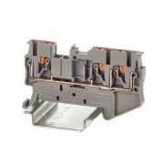 Клемма проходная, зажим push-in, 3 точки подключения, 2,5 кв.мм, серая VPR-2.5-TWIN-GY