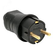 Вилка прямая каучуковая 230В 2P+PE 16A IP44 Марс RPS-011-16-230-44