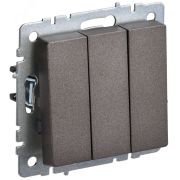 BRITE Выключатель трехклавишный 10А ВС10-3-0-БрТБ темная бронза BR-V30-0-10-K45