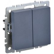 BRITE Выключатель двухклавишный проходной 10А ВС10-2-6-БрМ маренго BR-V22-0-10-K35