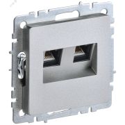 BRITE Розетка компьютерная двойная RJ45 кат.5E РК10-2-БрА алюминий BR-K20-1-K47