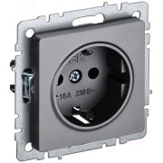 BRITE Розетка с заземлением без защитных шторок 16А РС11-1-0-БрС сталь BR-R11-16-K46