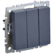 BRITE Выключатель трехклавишный 10А ВС10-3-0-БрМ маренго BR-V30-0-10-K35
