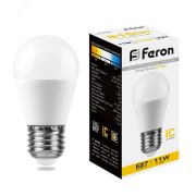 Лампа светодиодная LED 11вт Е27 теплый матовый шар 25949