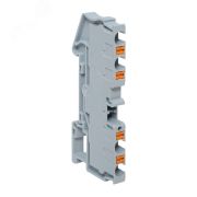 Клеммная колодка пружинная 4 Push-in 4 вывода серая PIT-4-4