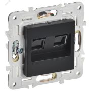 SKANDY Розетка компьютерная двойная RJ45 кат.6 SK-K04Bl черный IEK SK-K20-2-K02