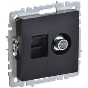 BRITE Розетка двойная TV+RJ45 кат.5E РТВ/РК12-БрЧ черный BR-AK20-1-K02