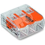 Клемма трехпроводная 0,2-4 мм2 многоразовая прозрачная 221-413 221-413