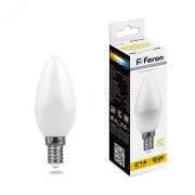 Лампа светодиодная LED 9вт E14 теплый матовая свеча 25798