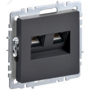 BRITE Розетка компьютерная двойная RJ45 кат.5E РК10-2-БрГ графит BR-K20-1-K53