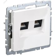BRITE Розетка компьютерная двойная кат.5E RJ45 РК10-2-БрБ белый BR-K20-1-K01