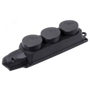 ОМЕГА Розетка каучук тройная с защитными крышками IP44 PKR61-016-2-K02