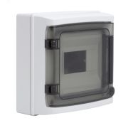 Щит настенный с дверцей 8 модулей IP65 серый с клеммным блоком 63А RB08W6TGD